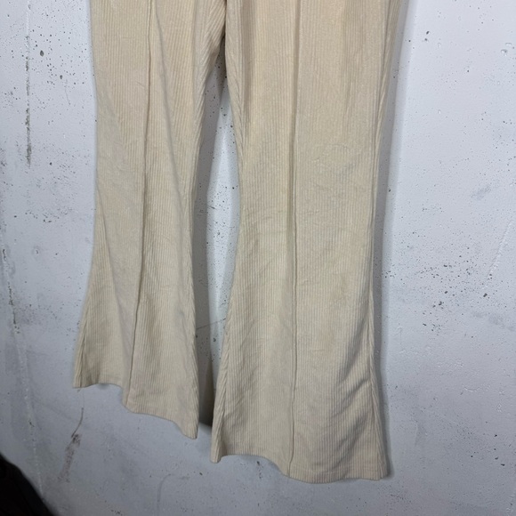 Aerie Ribbed Pleated Front Wide Leg High Rise Pants Med - Picture 7 of 8